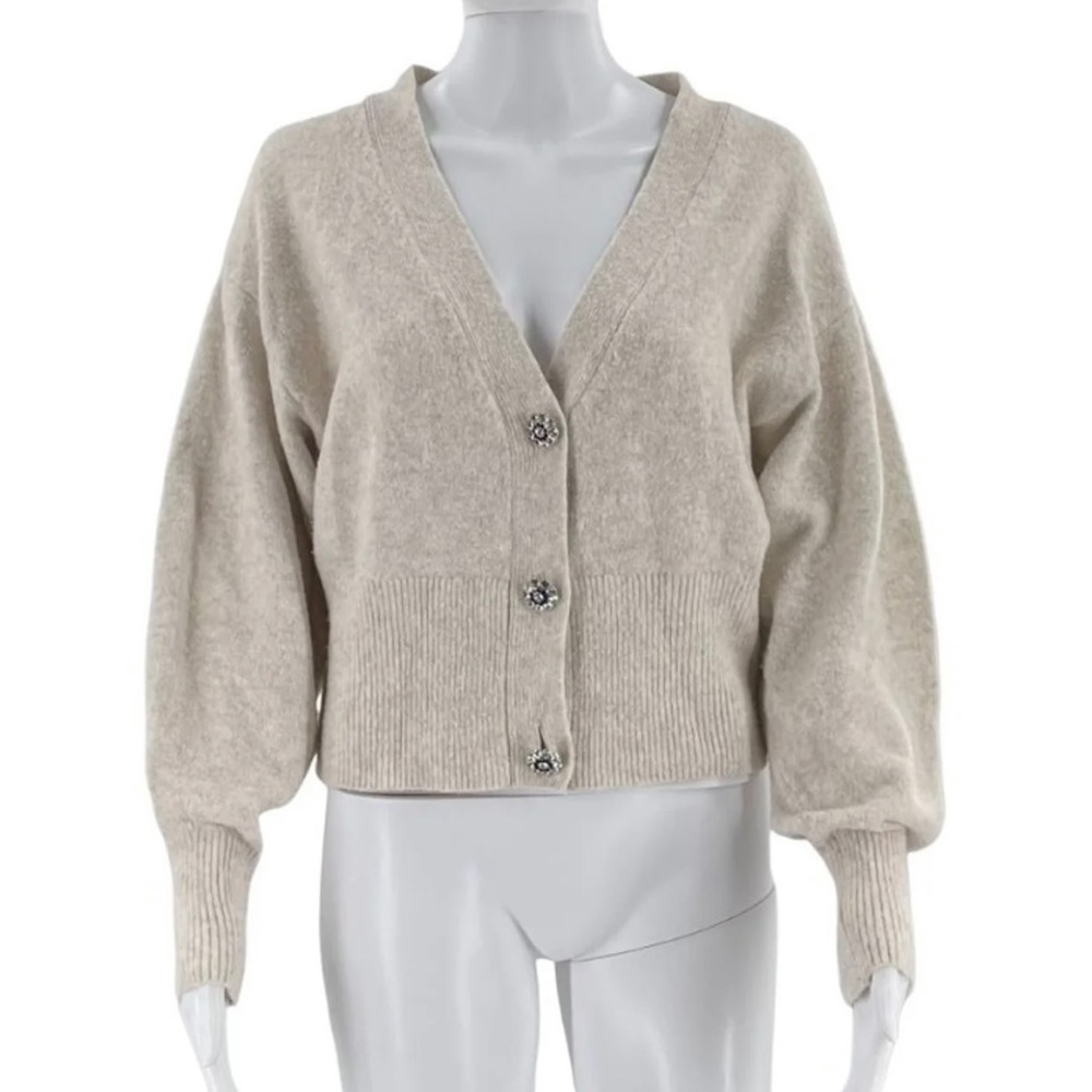 SOLD H&M Woman’s Cardigan XS Fancy Cristal Buttons Beige